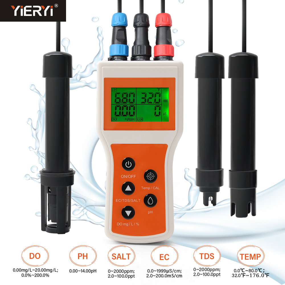 Aquarium Marine Salt - Akıllı çözünmüş oksijen ölçer PH/DO/TDS/EC/sıcaklık/tuzluluk Tester