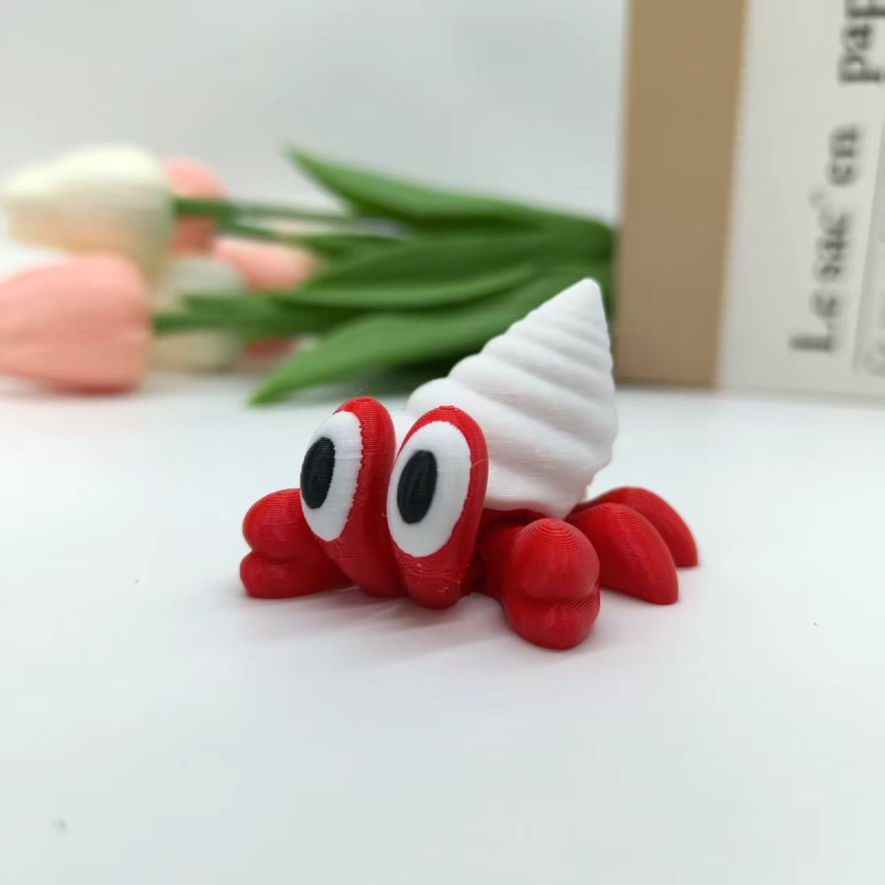 Marine Aquarium Hermit Crab - 3D Baskılı Keşiş Yengeç Heykeli, Deniz